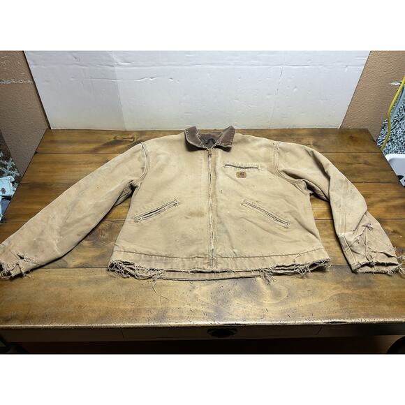Vintage Y2K Carhartt J97 CML Detroit Canvas Work Jacket XL Distressed - Picture 1 of 16
